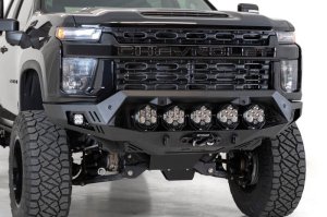 Chevrolet Silverado 2500 Bumper - Front - Addictive Desert Designs - Bomber HD - Hammer Black with Satin Black panels - `20-`27 Chevrolet Silverado 2500 Bumper - Front - Addictive Desert Designs - Bomber HD - Hammer Black with Satin Black panels - `20-`27